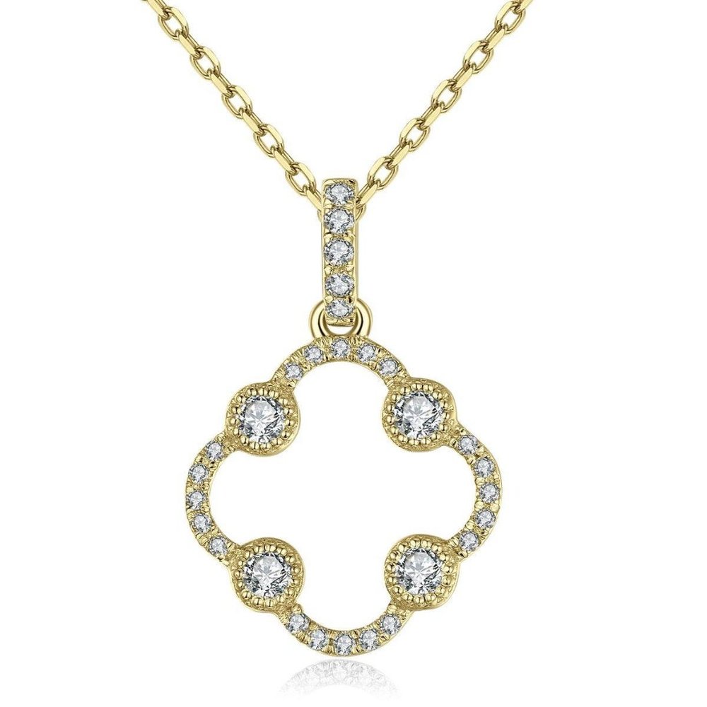Rael Diamond Clover Style Pendant Yellow Gold